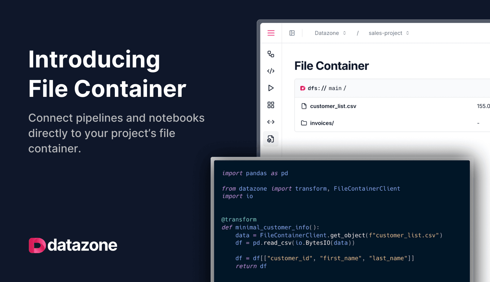 Datazone File Container & Orion
