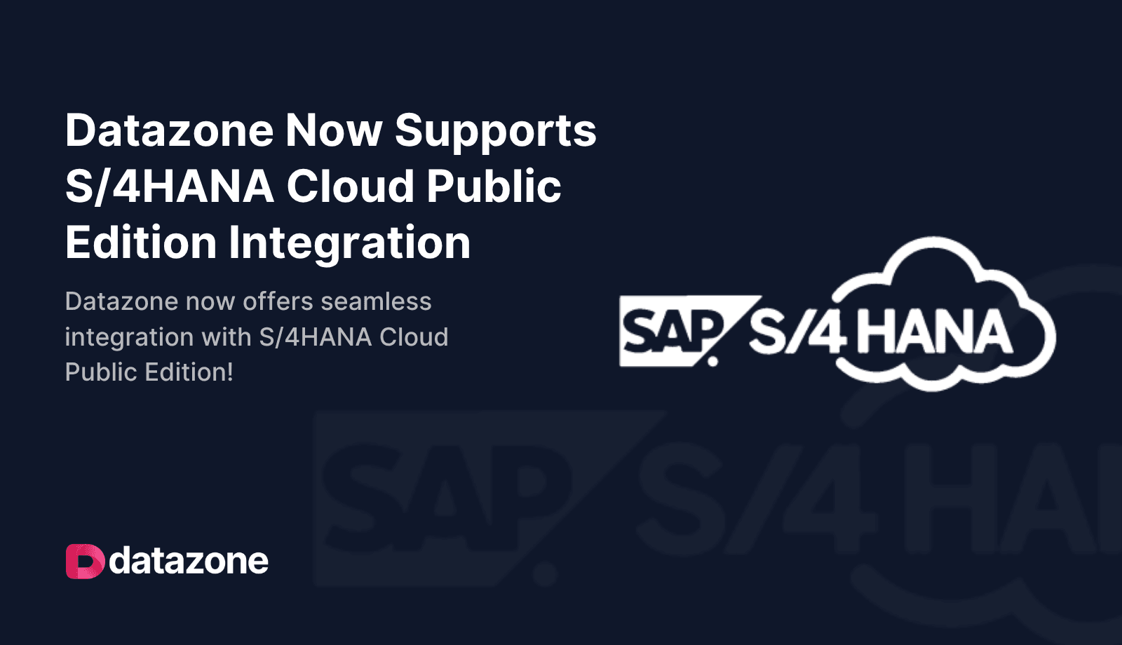 Datazone supports SAP